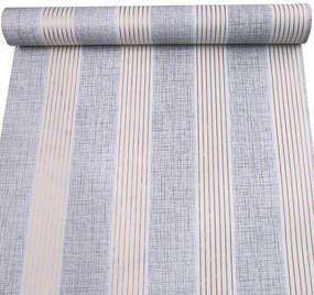 Samolepiace tapety 45 cm x 10 m IMPOL TRADE 9031, pruhy zlato-sivé, Samolepiace tapety