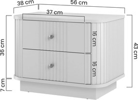 Sada nočných stolíkov Vespera 56 cm na sokli - kašmírová / orech / čierna