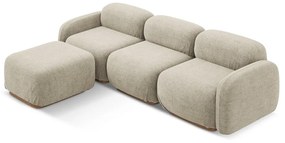 Béžová modulárna rohová pohovka z textílie buklé Ailani – Makamii