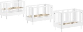 Biela postieľka z bukového dreva s nastaviteľnou výškou 60x120 cm Forrest – Vipack