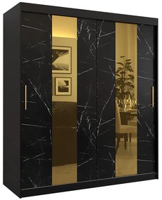 Skriňa Platinum Pole 180 čierna marmur/čierna