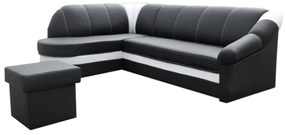 Rohová sedačka BENANO, 250x85x180, soft011black/soft017white, ľavá