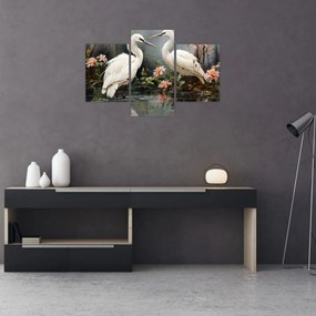 Obraz - Žeriavy biely (90x60 cm)