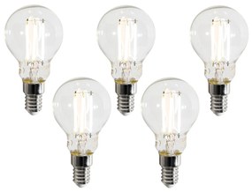 Sada 5 inteligentných LED žiaroviek E14 P45 číra 4,2 W 470 lm 2700 – 6500 K