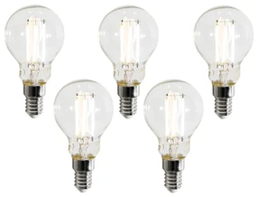 Sada 5 inteligentných LED žiaroviek E14 P45 číra 4,2 W 470 lm 2700 – 6500 K