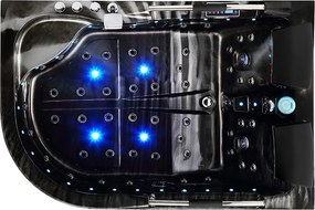 Terra Hydromasážna vírivá vaňa VENEZIA 761R 180x120 PRAVÁ ČIERNY MRAMOR s ohrevom vody