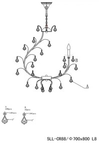 Gold rustic luxus krištáľ luster Ø65