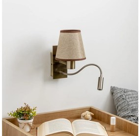Brilagi - LED Nástenná lampa NUBILA 1xE27/25W/230V + LED/3W mosadz/hnedá