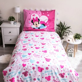 DETSKÉ OBLIEČKY Z MIKROVLÁKNA MINNIE 140X200 CM, 1 KS 70X90 CM VZOROVANÉ