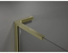 Mexen Kioto L, sprchová zástena Walk-In 60 x 200 cm, 8mm číre sklo čierny vzor, zlatý lesklý profil,800-060-103-50-70