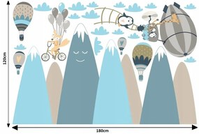 Vulpi Detské samolepky na stenu Hills 180x120 cm