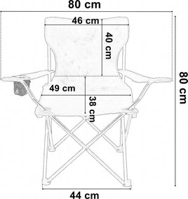 HUGO sivá skladacia turistická stolička