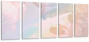 5-dielny obraz odraz pastelových listov - 100x50