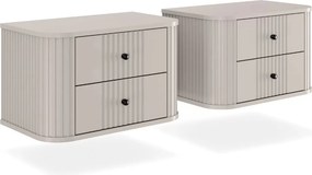 Závesná súprava nočných stolíkov Vesper 56 cm - kašmír / zlaté úchytky