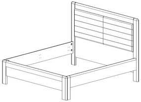 BMB ADRIANA STAR - masívna dubová posteľ s čalúneným čelom ATYP, dub masív + čalúnené čelo