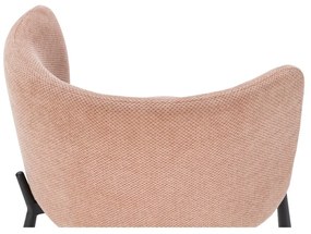 Broskyňové čalúnené jedálenské kreslá v súprave 2 ks Ginny – MOME