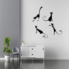 Veselá Stena Samolepka na stenu na stenu Nespútané mačičky Farba: černá