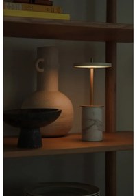 Krémovobiela mramorová LED stolová lampa so stmievačom s kovovým tienidlom (výška 25,5 cm) Asteria Move Mini – UMAGE