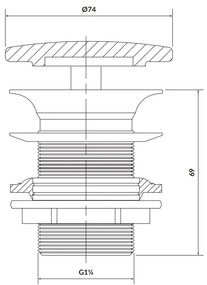 Cersanit Larga, keramická zátka pre umývadlá bez prepadu, svetlá šedá matná, K677-094