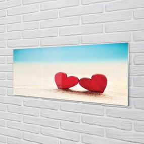 Obraz plexi Srdce červené piesočné more 120x60 cm