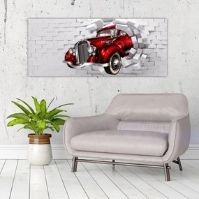 Obraz - Červené auto (120x50 cm)