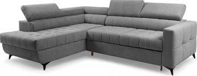 Rozkladacia rohová sedacia súprava Nardo L ľavá - sivý plyš Pretty 17