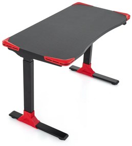 Výškovo nastaviteľný stôl OfficeTech Game, 120 x 60 cm, čierna