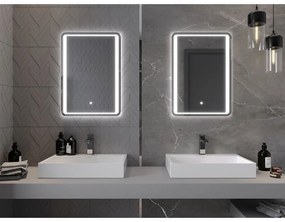 Mexen Zusa, LED kúpeľňové zrkadlo s podsvietením 50x70 cm, 6000K, ochrana proti zahmlievaniu, 9808-050-070-611-00