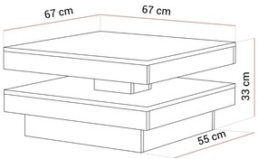 KONFERENČNÝ STOLÍK ESME S OTOČNOU PRACOVNOU DOSKOU BIELY