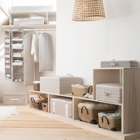 Béžový úložný box so zipsom Compactor, dĺžka 46 cm