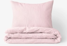 Goldea krepové posteľné obliečky - púdrovo ružové 140 x 200 a 70 x 90 cm