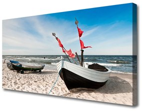 Obraz Canvas Loďka pláž príroda 120x60 cm