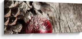 Obraz - Vianočné ozdoby (s hodinami) (90x30 cm)