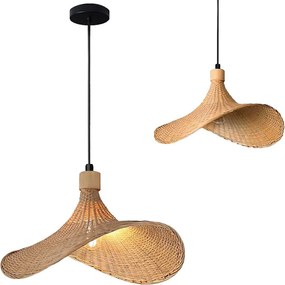Toolight Toolight, bambusové závesné svietidlo 30cm 1xE27 APP1642-1CP, prírodná hnedá-čierna, OSW-05140