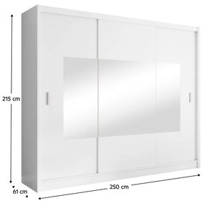 Kondela Skriňa s posuvnými dverami, biela, 250x215, MADRYT