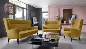 Dvojmiestna pohovka Next, žltá látka