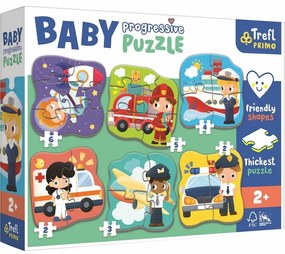 Trefl Baby puzzle Povolania a vozidlá, 6v1 (2-6 dielikov)