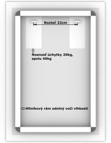 LED zrkadlo Classico 70x100cm neutrálna biela - wifi aplikácia
