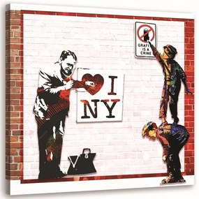 Obraz na plátně Banksy - Miluji New York - 30x30 cm