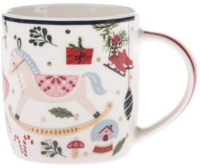 Biely porcelánový hrnček s vianočným motívom 370 ml Jolly – Dakls