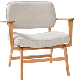 Sivé kreslo s konštrukciou z dubového dreva Hübsch Haze