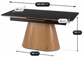 PROXIMA.store - Rozkladací jedálenský stôl LIZBONA FARBA: čierna, konštrukcia: orech