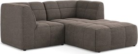Hnedá rohová pohovka z textílie buklé (pravý roh/s leňoškou) Aloha – Makamii