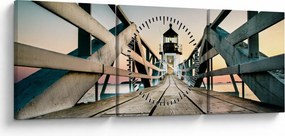 Obraz - Na móle (s hodinami) (90x30 cm)