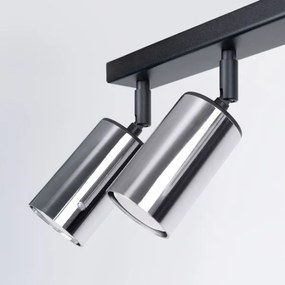 Sollux SL.1372 - Bodové svietidlo WINX 6xGU10/10W/230V čierna/chróm