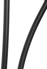 Moderná nástenná lampa čierna 2-svetlá s dymovým sklom - Atény