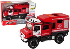 LEAN TOYS Terénne hasičské vozidlo - červená