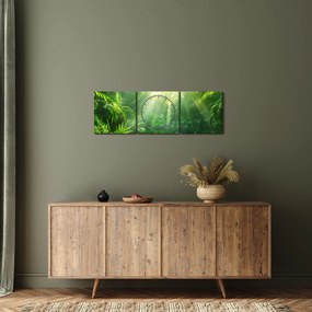 Obraz - Dažďový prales (s hodinami) (90x30 cm)