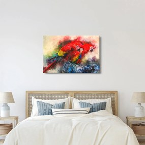 Obraz červených papagájov ara (90x60 cm)