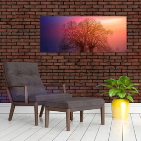 Obraz stromov v hmle (120x50 cm)